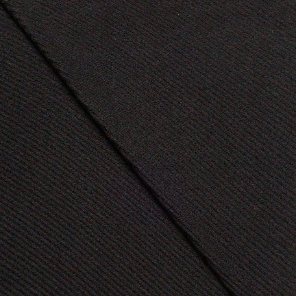 SINGLE JERSEY BAMBUSOWY Z ELASTANEM - CZARNY - 210 G/M2, SZER. 180 CM