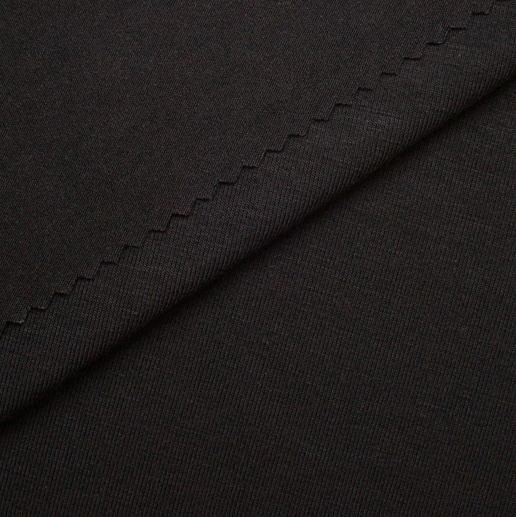 SINGLE JERSEY BAMBUSOWY Z ELASTANEM - CZARNY - 210 G/M2, SZER. 180 CM