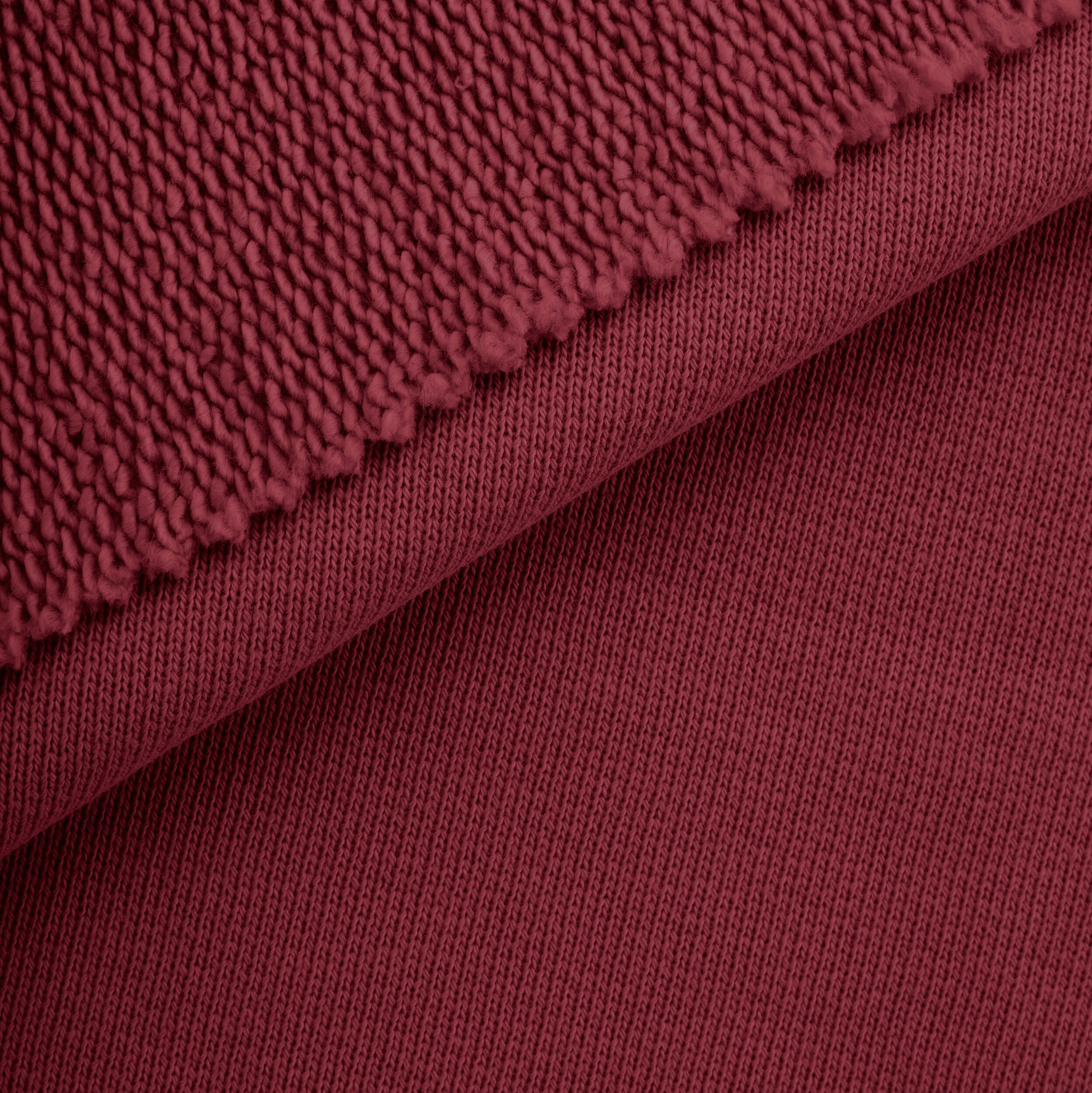 Dresówka pętelkowa niedrapana 580 g/m² - bordowy