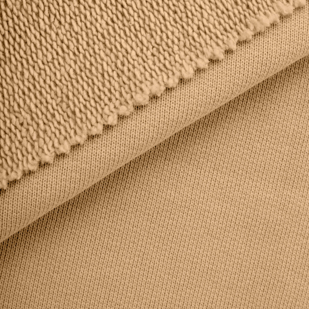 Dresówka pętelkowa niedrapana 580 g/m² - camel - szer. 160 cm - FRENCH TERRY UNBRUSHED 580