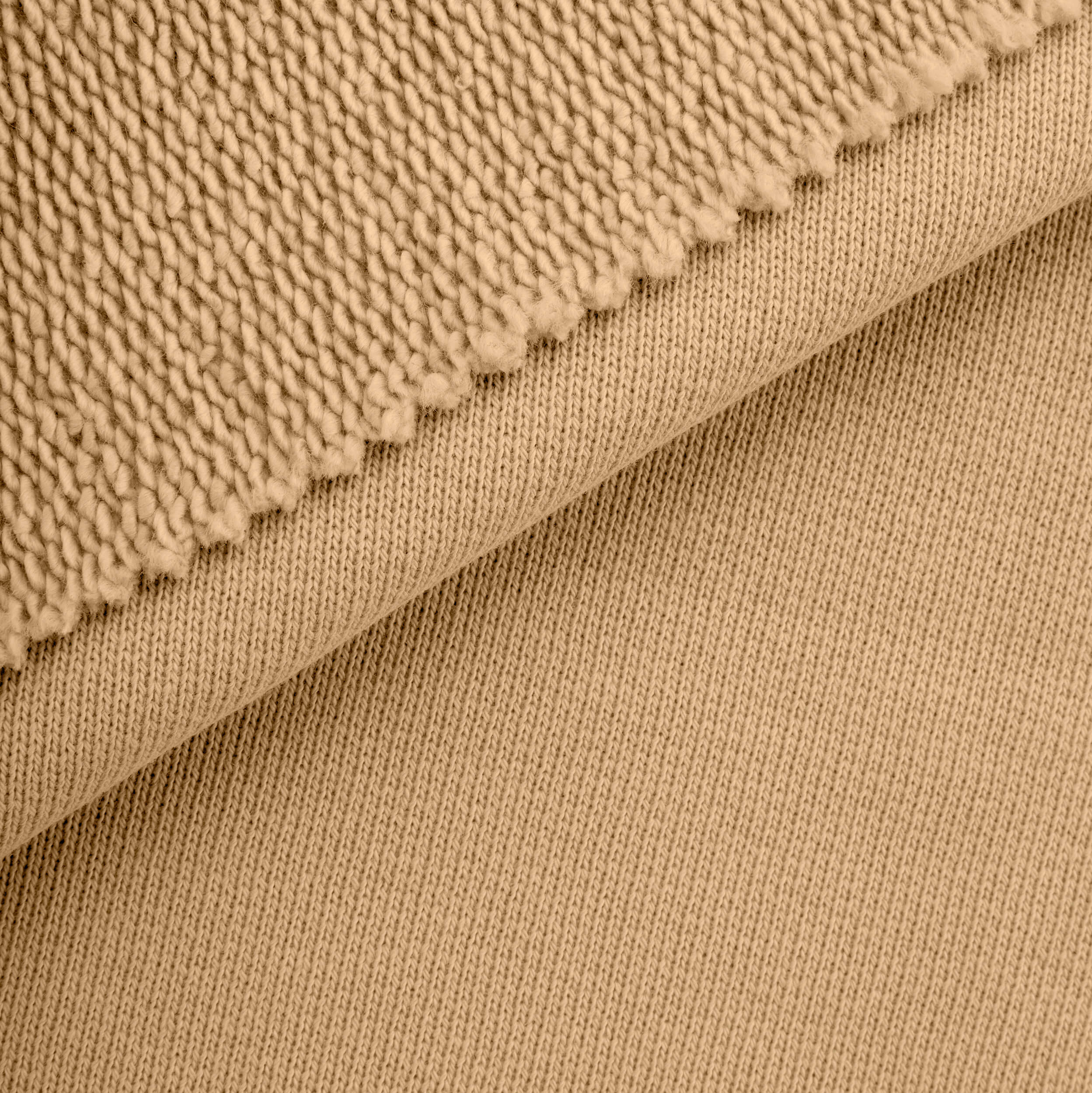 Dresówka pętelkowa niedrapana 580 g/m² - camel - szer. 160 cm - FRENCH TERRY UNBRUSHED 580
