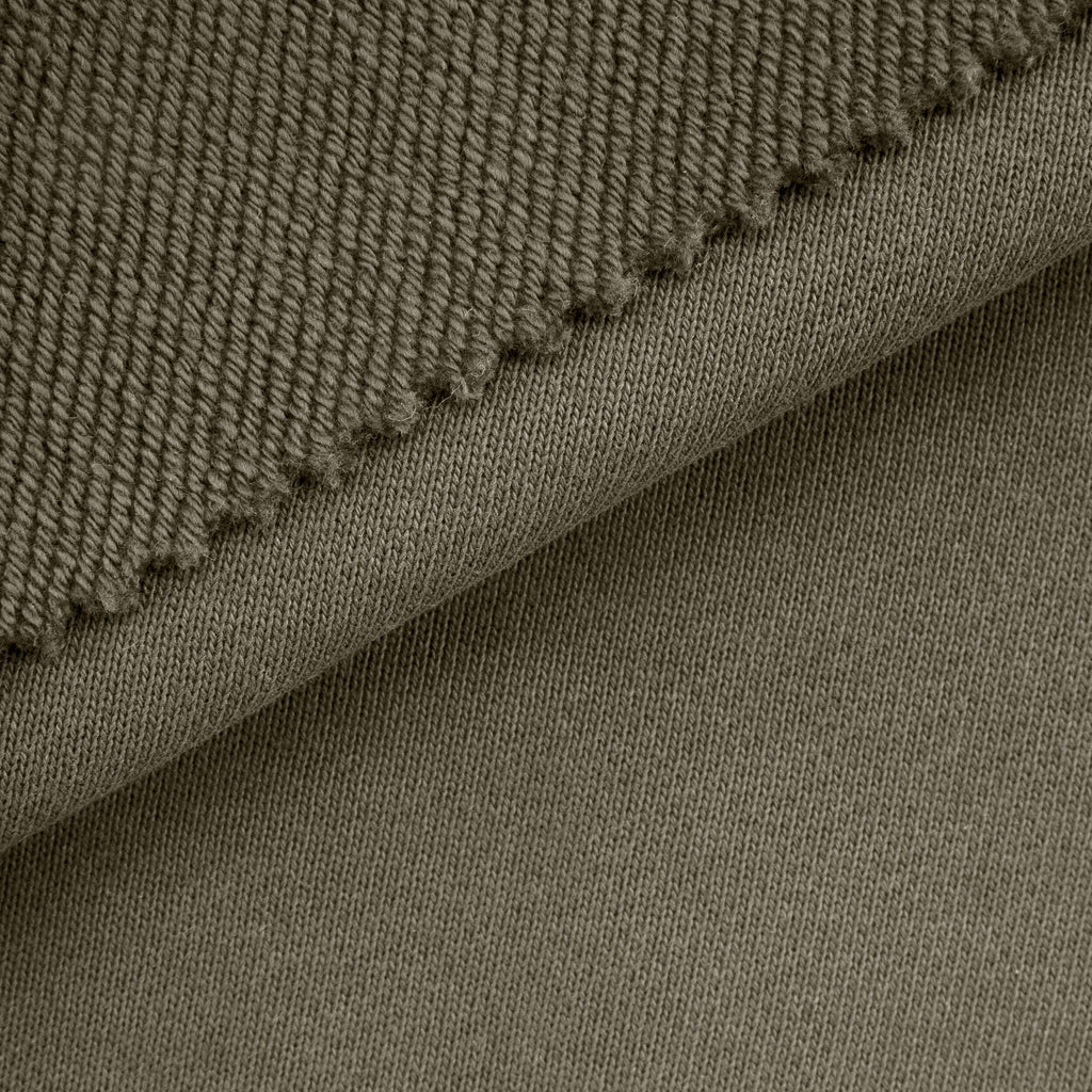 Dresówka pętelkowa diagonalna niedrapana 430 g/m² - oliwkowy