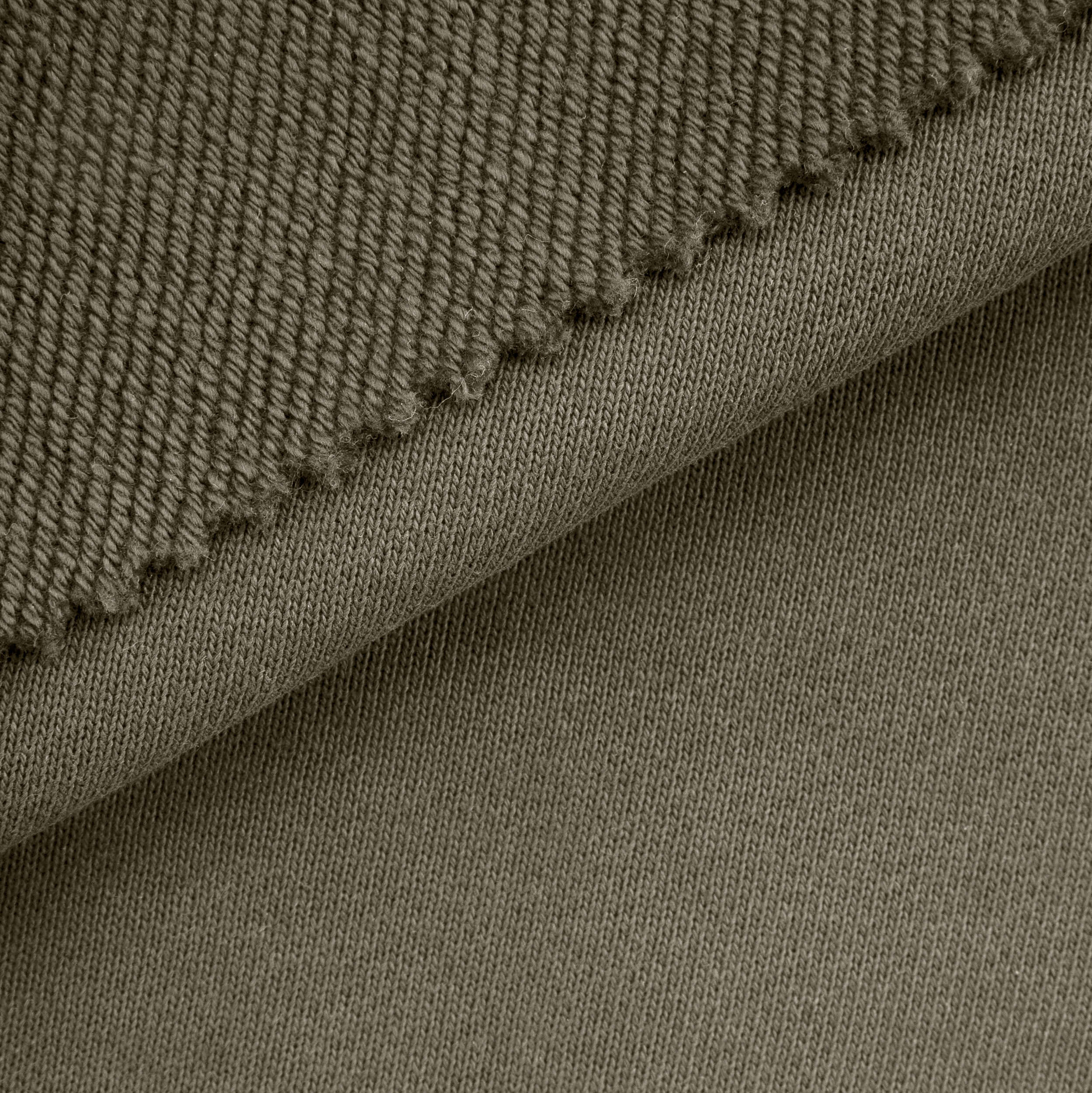 Dresówka pętelkowa diagonalna niedrapana 430 g/m² - oliwkowy