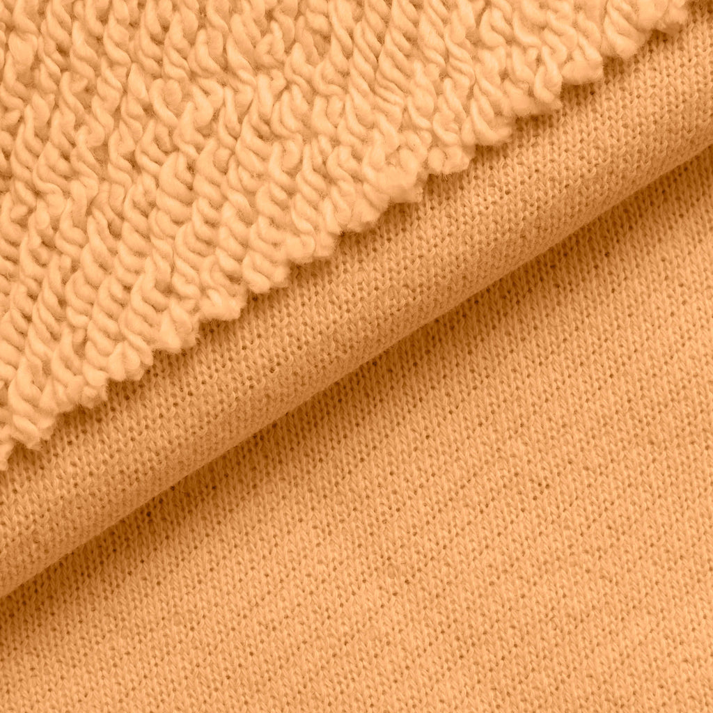 Dresówka pętelkowa diagonalna niedrapana 450 g/m² - morelowy