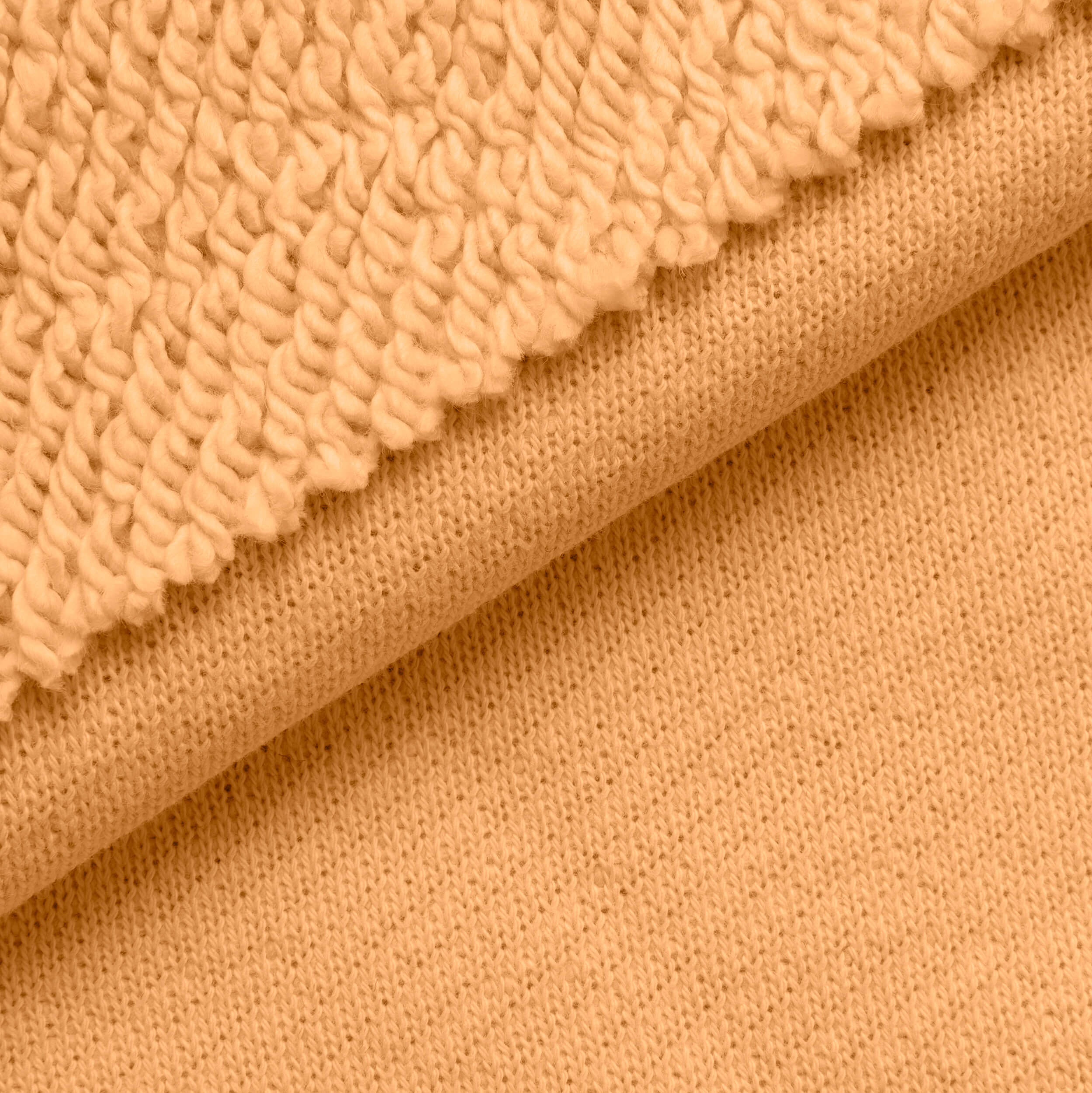 Dresówka pętelkowa diagonalna niedrapana 450 g/m² - morelowy