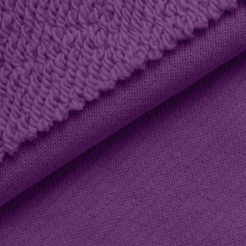 Dresówka pętelkowa diagonalna niedrapana 450 g/m² - fioletowy