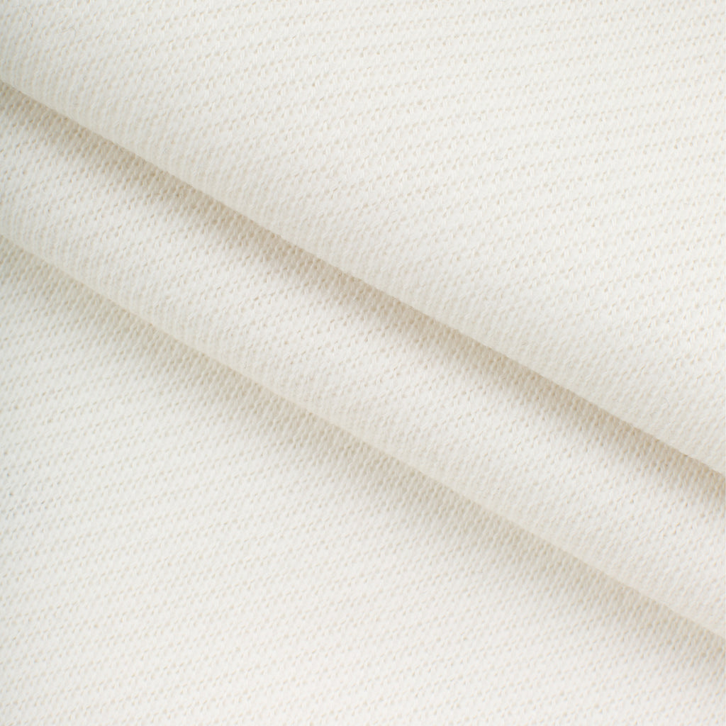 Dresówka pętelkowa diagonalna niedrapana 450 g/m² - śnieżna biel