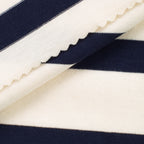 Dzianina single jersey 150 g/m² - sprane granatowe paski