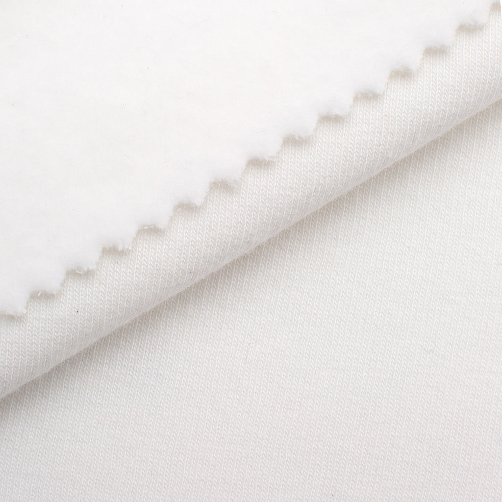 Dresówka pętelkowa drapana 280 g/m² - śnieżna biel
