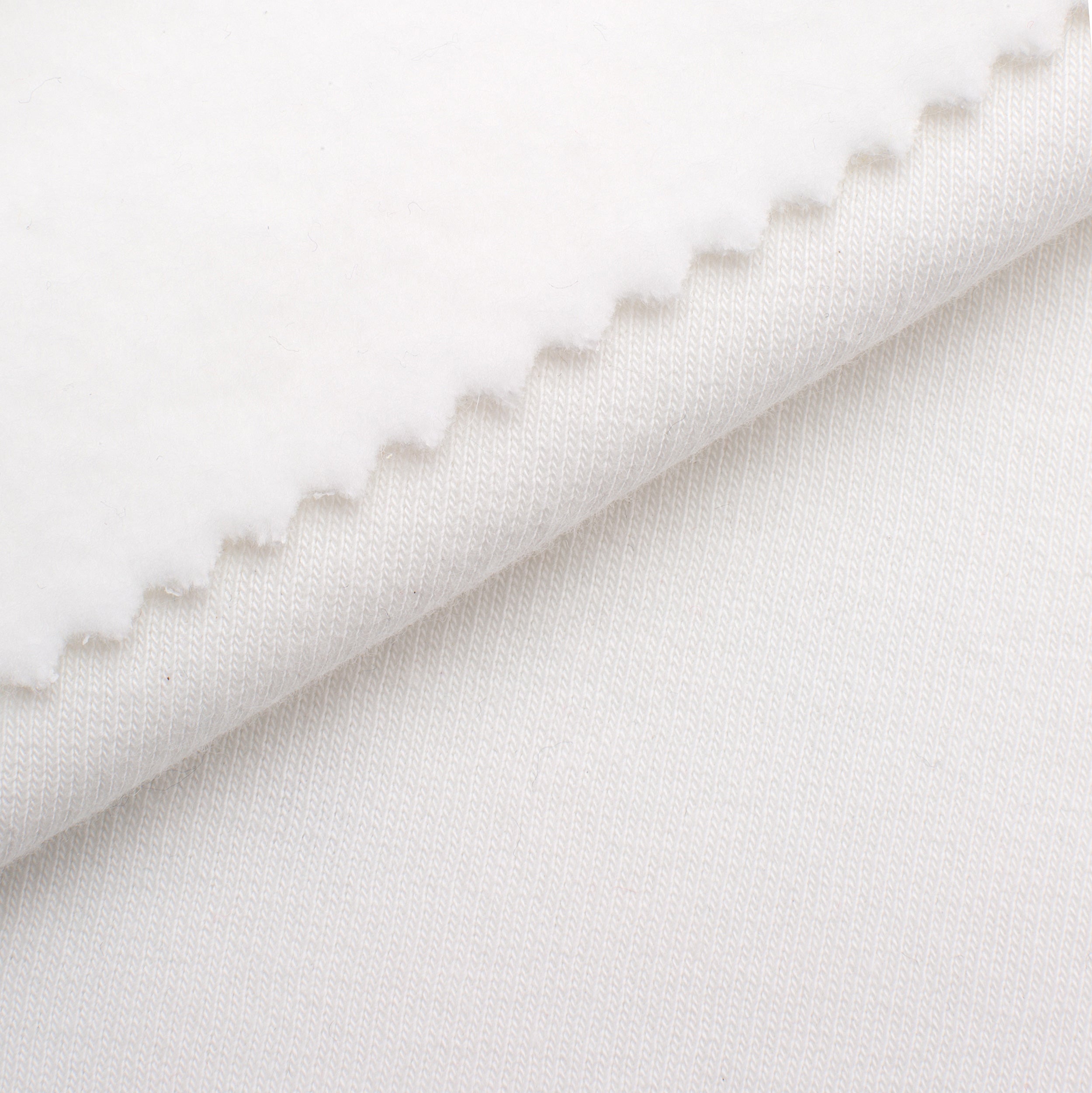 Dresówka pętelkowa drapana 280 g/m² - śnieżna biel