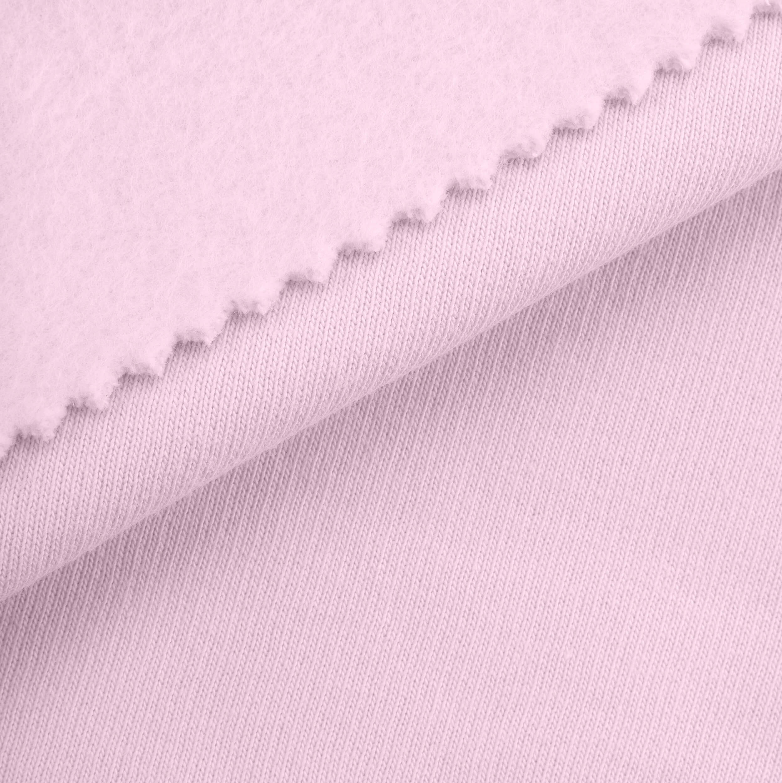 Dresówka pętelkowa drapana 280 g/m² - pudrowy róż
