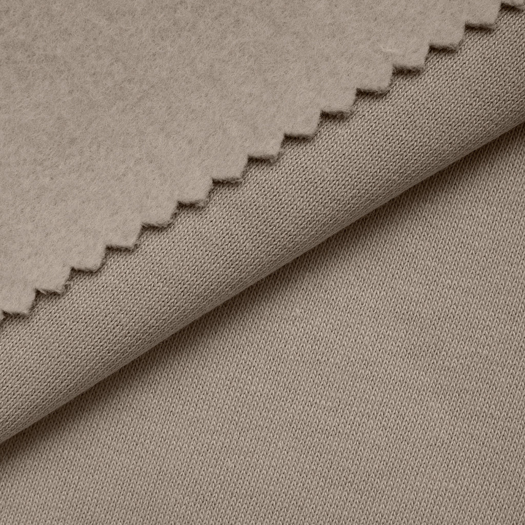 Dresówka pętelkowa drapana 330 g/m² - szarobeżowy taupe